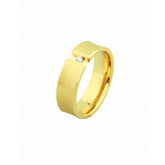 9ct Yellow Gold Wedding Band with Diamond Stone